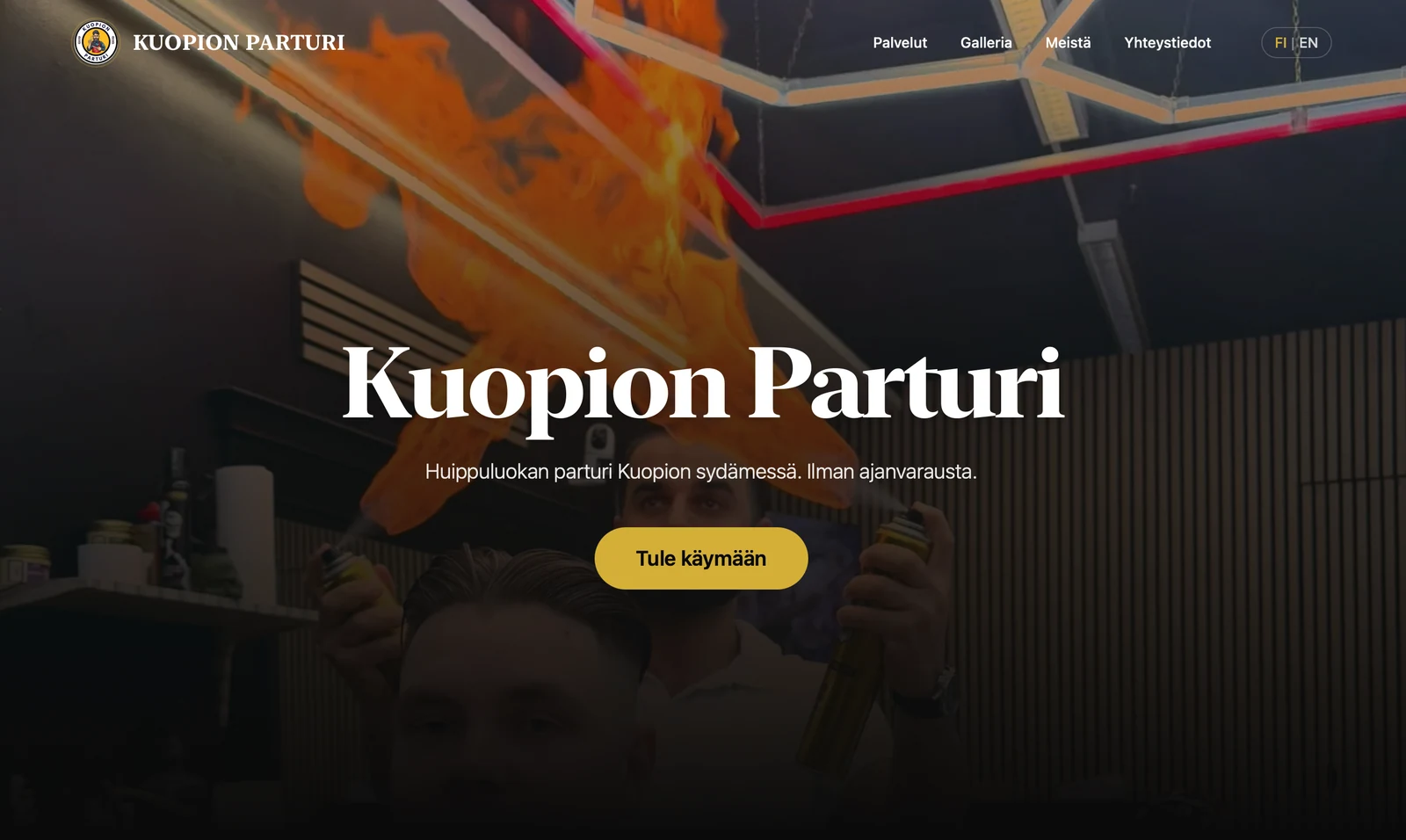 Kuopion Parturin etusivun tietokonenäkymä